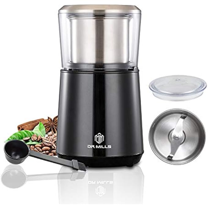 DR MILLS Dm7451 Electric Coffee Grinder Dried Spice Nut Herb Grinder Detachable Cup Dishwashable Sus304 Stianlees Steel - Image 1