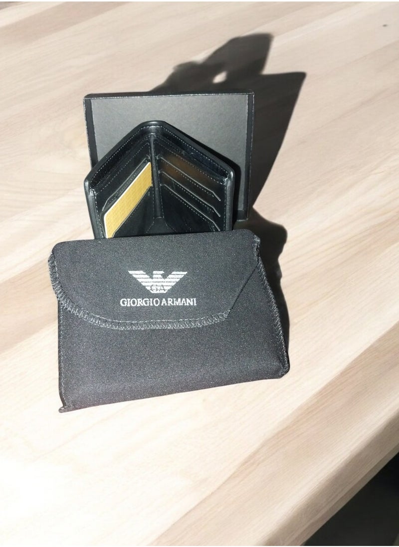 GIORGIO ARMANI - Bi-Fold Wallet with Ticket Pocket – 9 Card Slots & 2 Main Pockets - Image 1