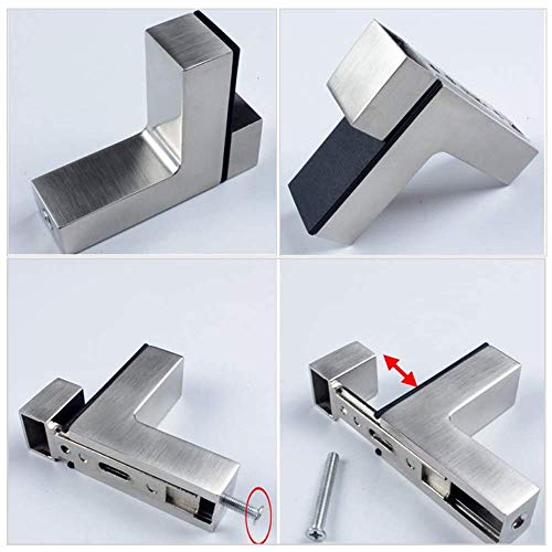 AWEN Solid Metal Adjustable Wood/Glass Shelf Bracket Wall Mount, Brushed Nickel, 2 Pack - Image 3