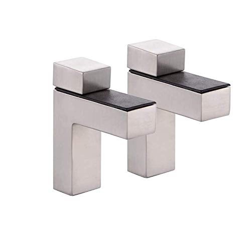 AWEN Solid Metal Adjustable Wood/Glass Shelf Bracket Wall Mount, Brushed Nickel, 2 Pack - Image 2