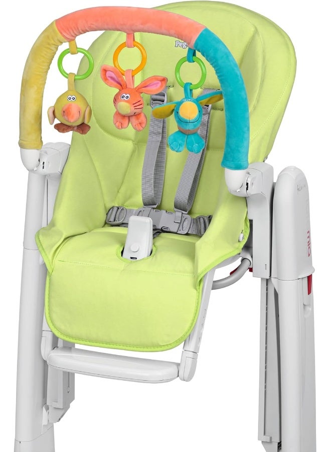 Peg Perego بيغ بيريجو تاتاميا كيت - ملحق كرسي عالي - غطاء مقعد ناعم وبار للعب - أخضر فاتح - Image 2