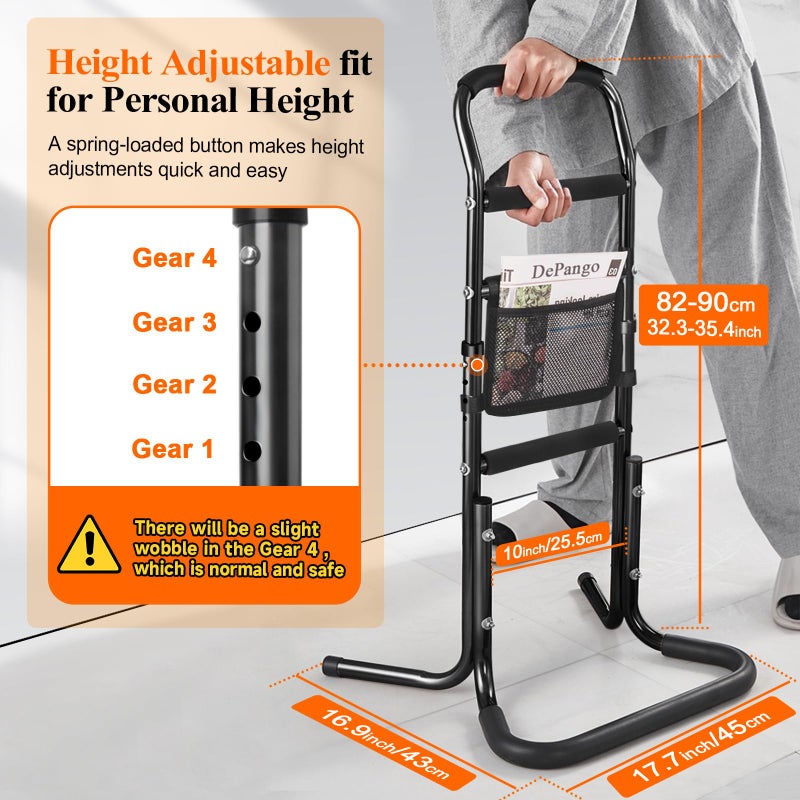 DePango Mobility Stand Assist Aid for Elderly, Aluminum Alloy Walking Support Mobility Aid for Seniors, Adjustable Walking Cane for Handicap - Image 2