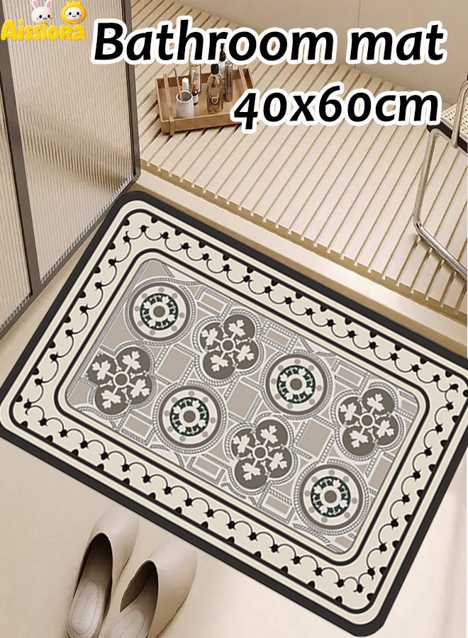 Aissiora 40x60cm Diatom mud bath mat Super soft absorbent bath mat Entrance door carpet Non-slip quick-drying mats Bathroom mats Kitchen mats - Image 1