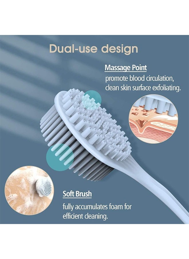 Bukela Body Brush Shower Foot Scrubber and Body Brush Set No Plastic Smell Feet Scrubber Back Brush Wet and Dry Brush Body Exfoliator and Cellulite Massager Skin Care and Foot Care Shower Accessories  - Image 2
