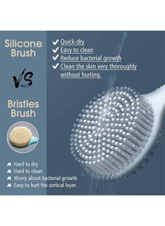 Bukela Body Brush Shower Foot Scrubber and Body Brush Set No Plastic Smell Feet Scrubber Back Brush Wet and Dry Brush Body Exfoliator and Cellulite Massager Skin Care and Foot Care Shower Accessories  - Image 4