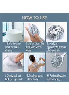 Bukela Body Brush Shower Foot Scrubber and Body Brush Set No Plastic Smell Feet Scrubber Back Brush Wet and Dry Brush Body Exfoliator and Cellulite Massager Skin Care and Foot Care Shower Accessories  - Image 5