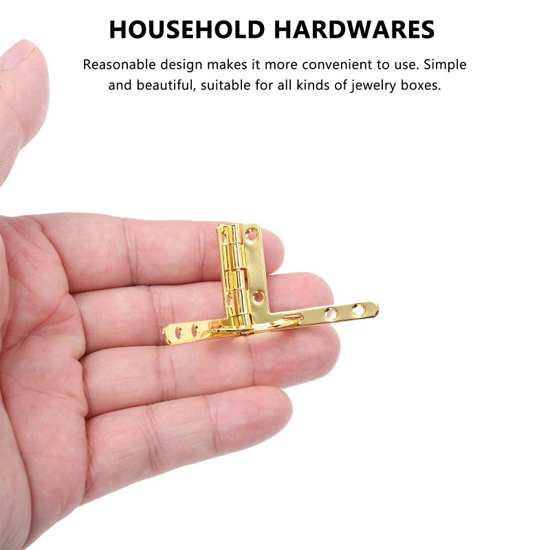 Folding Lid Support Hinges 31x41x90 Degree Angle Spring Hinges for Wooden Jewelry Storage Box - Image 5