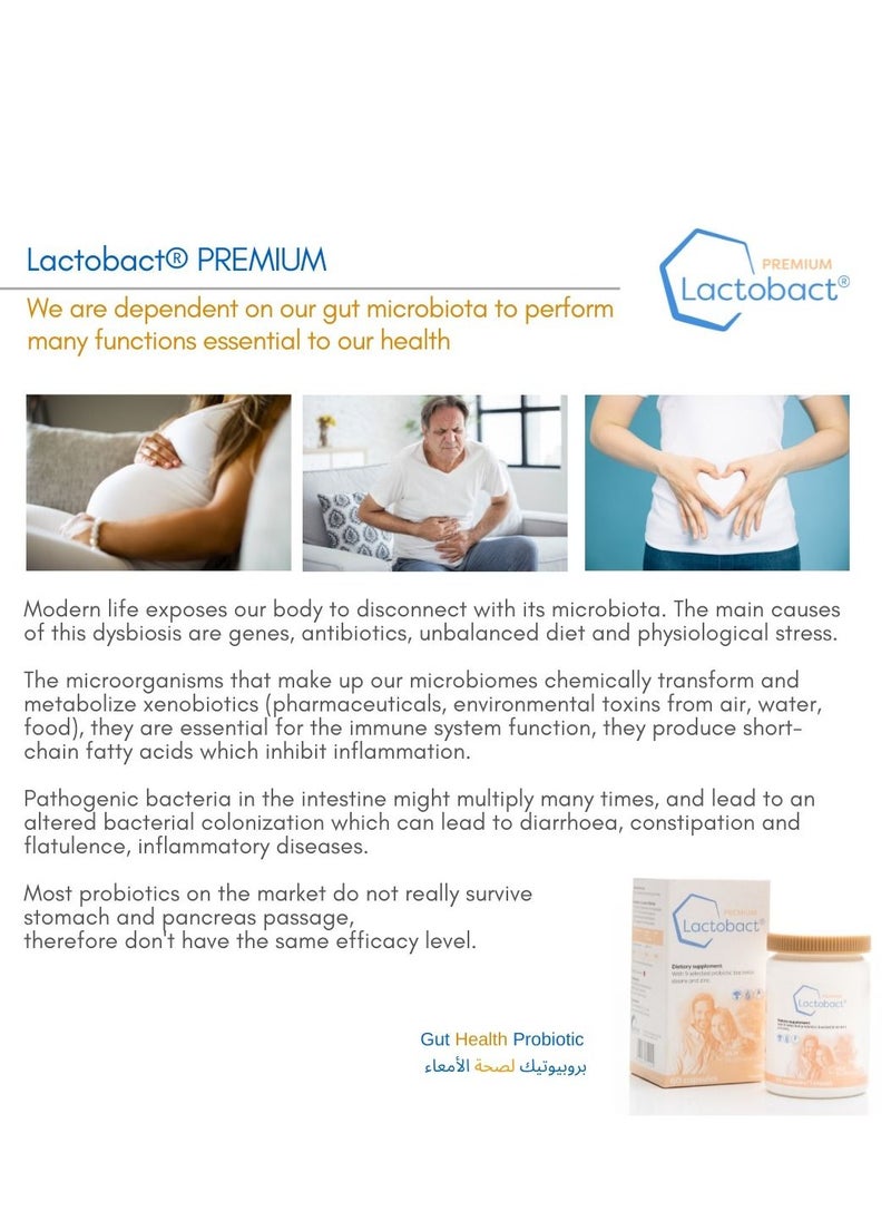 HLH BioPharma - Lactobact Probiotic for 8 Years+ Children, Adults, Made in Germany With Micro Encapsulation, 30 Servings, 1 Month - Image 1