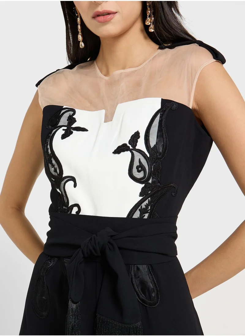 List Embellished High Waist Jumpsuit