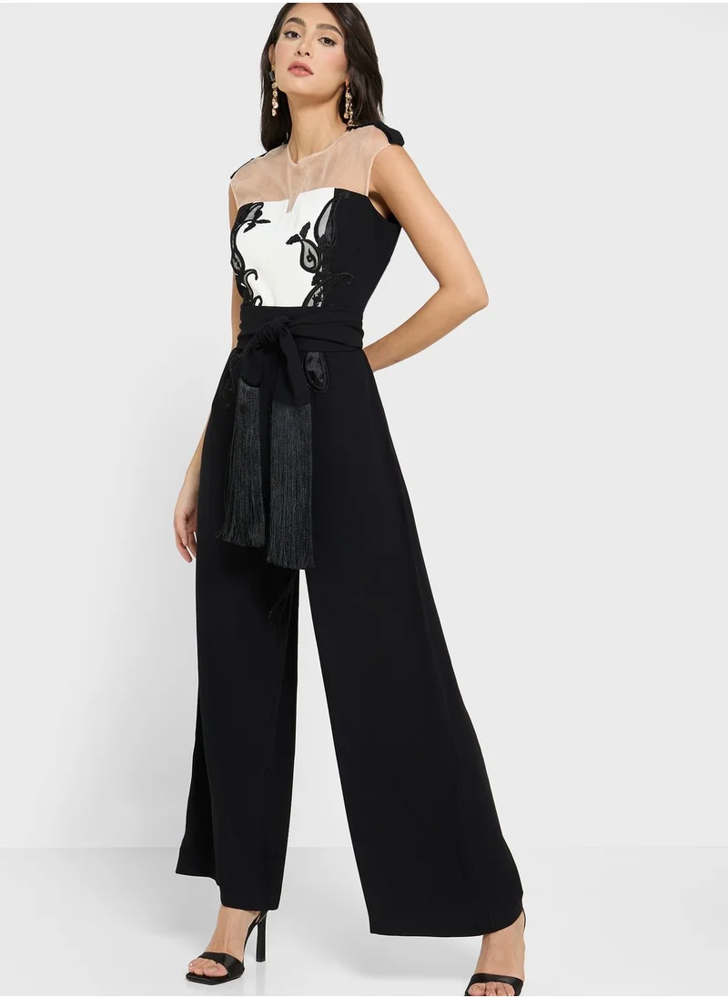 List Embellished High Waist Jumpsuit