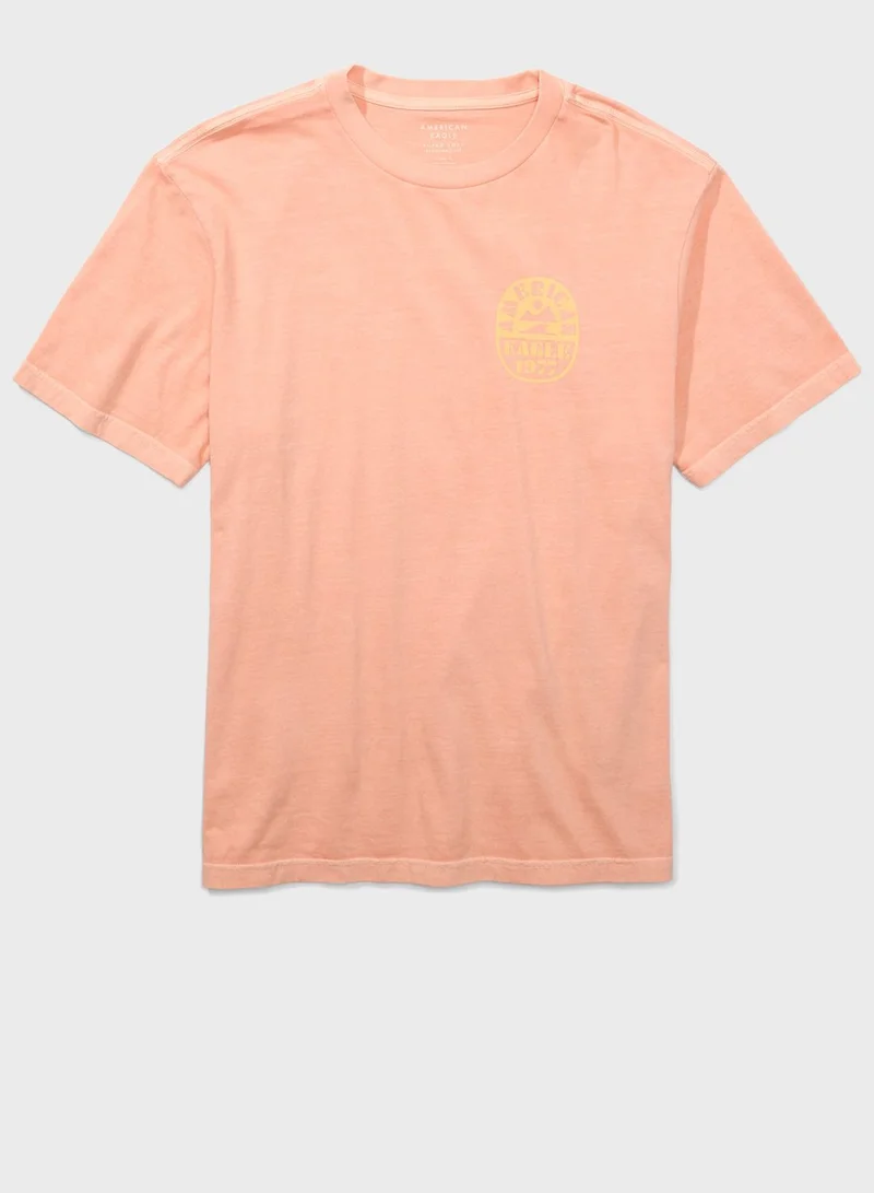 American Eagle Logo Detail Crew Neck T-Shirt