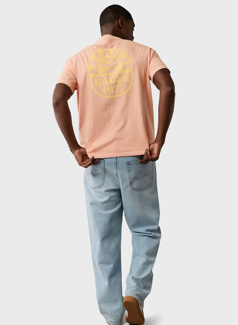 American Eagle Logo Detail Crew Neck T-Shirt