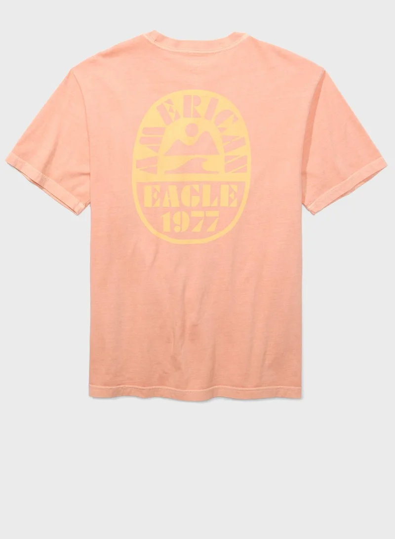 American Eagle Logo Detail Crew Neck T-Shirt