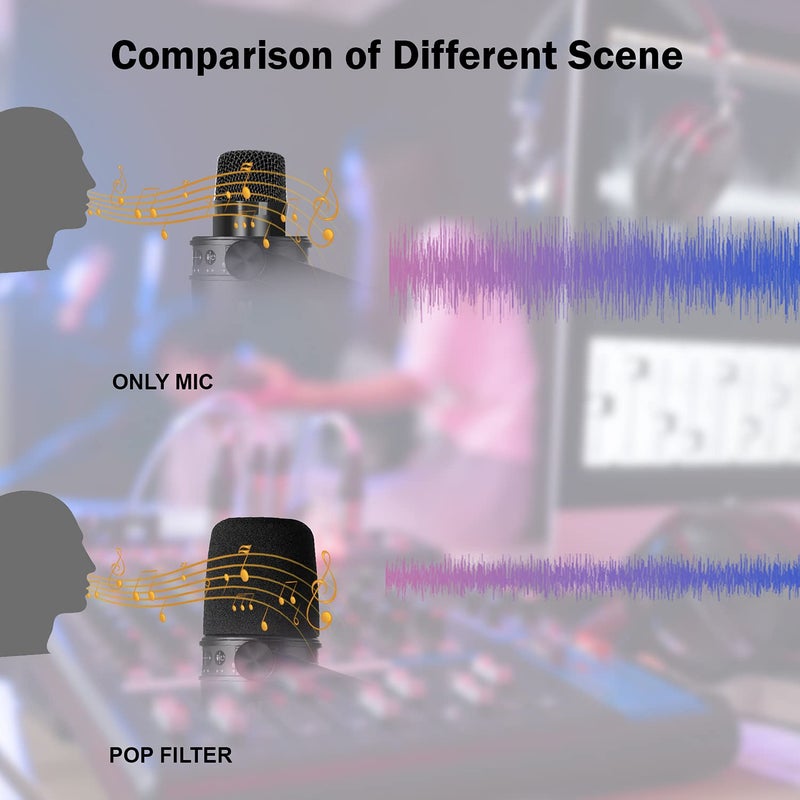 boseen غطاء رغوي لميكروفون بوسين لشور MV7، غطاء ميكروفون احترافي، 3 قطع - Image 4