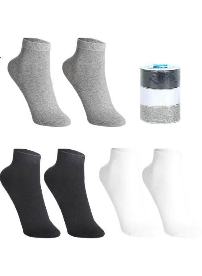 Briars Disposable Socks For Men, Breathable, Sweat-Absorbing, Compression Socks, Portable Short Socks, Men'S Ankle Socks, Mixed Colors, 3 Pairs Per Pack - Image 2