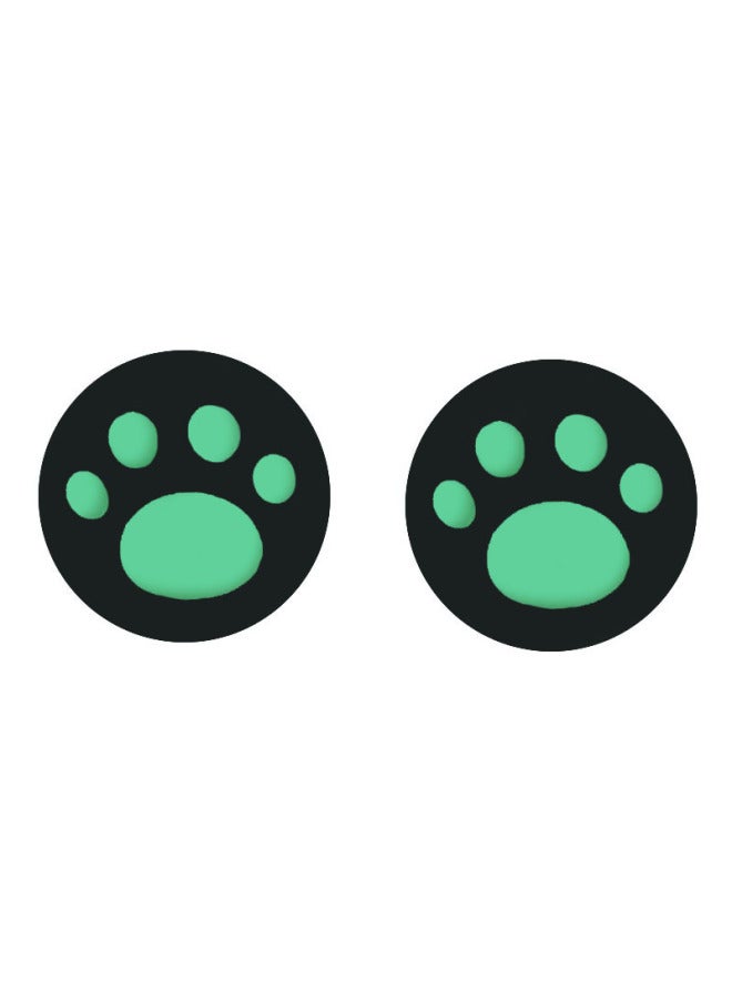 Loquat Suitable For Nintendo Switch Handle Rocker Cat Claw Silicone Rocker Protective Cover Lite Cat Claw Rocker Cover-Product Color:1 Green Cat Paw On Black Background  - Image 1