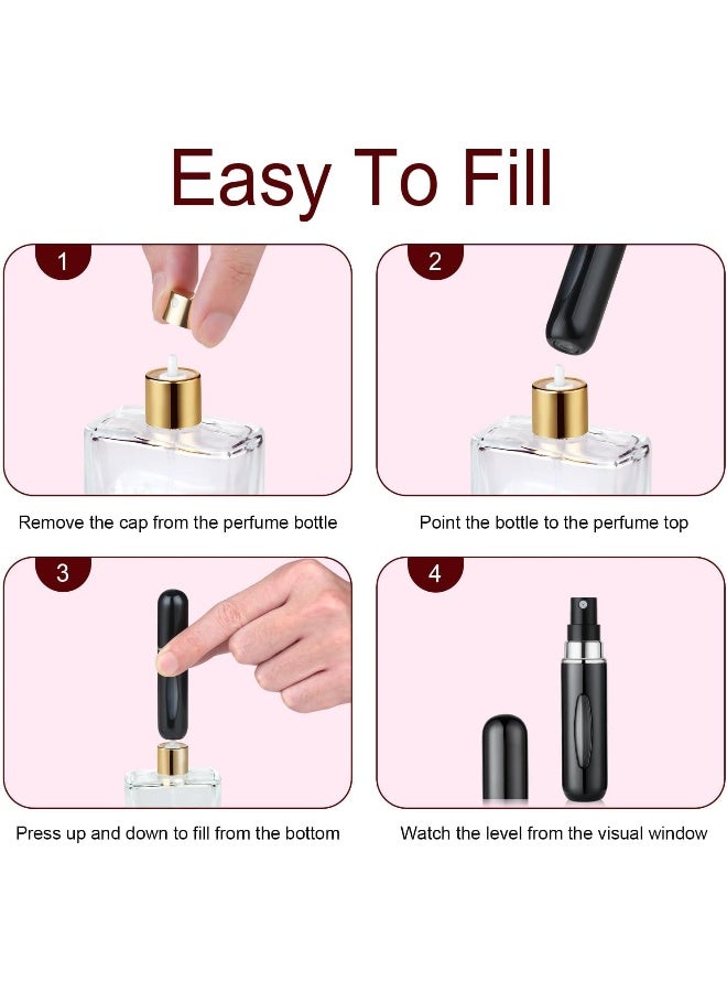 MOMENT Perfume Atomiser Refillable 4 Pcs Travel Bottle Mini 5Ml Atomizer Spray Portable Empty Fragrance Container For Aftershave Holiday And Night Out - Image 4