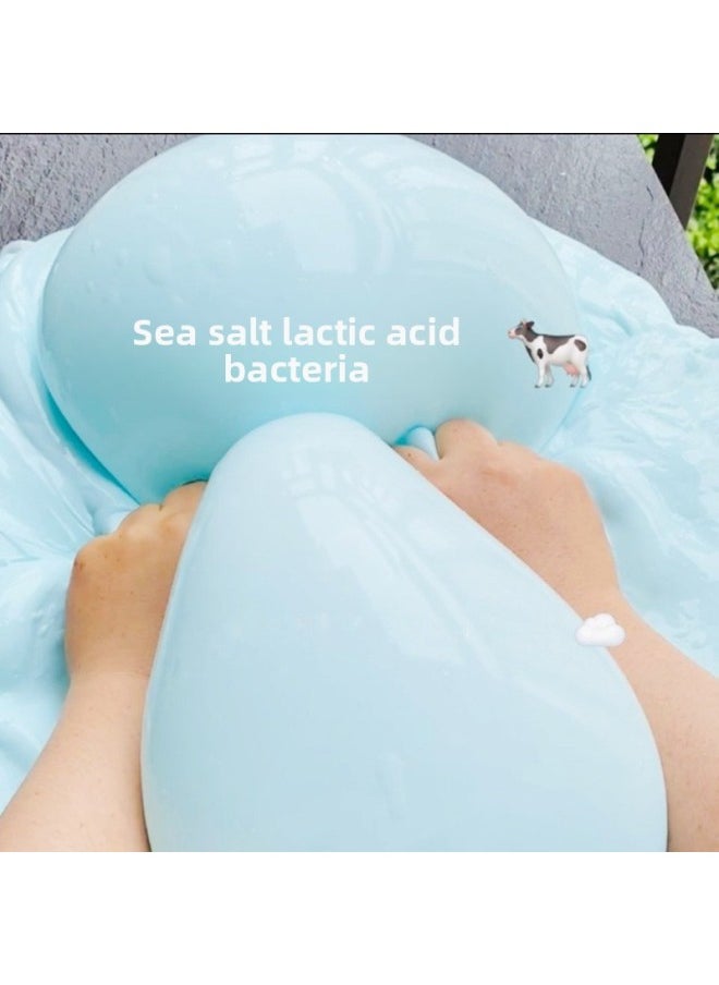 Net Red Mud Foaming Glue Fairy Gas Big Bucket Holding Bubble Milk Fake Water Non-stick Children's Color Mud Suit Decompression-Color:[grape Bubble Water] Portable Bucket-Specifications:1100ml