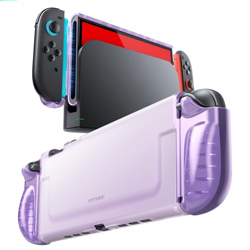 Mumba Dockable Clear Case for Nintendo Switch 2 2025 Crystal Protective Cover with QuickRelease JoyCon Design and TPU Grip Compatible with New Nintendo Switch 2 79 Inch Console Purple - Image 1