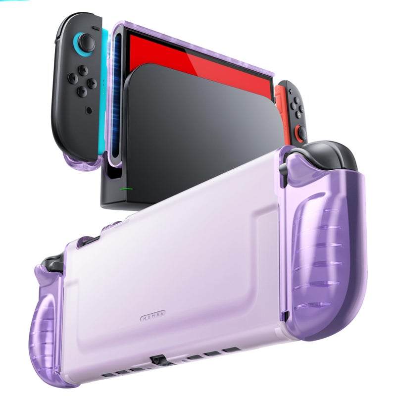 Mumba Dockable Clear Case for Nintendo Switch 2 2025 Crystal Protective Cover with QuickRelease JoyCon Design and TPU Grip Compatible with New Nintendo Switch 2 79 Inch Console Purple - Image 2