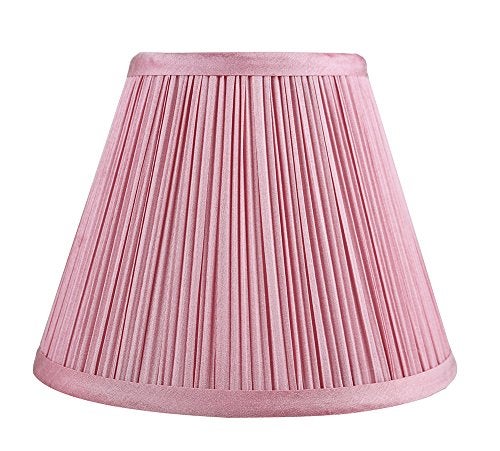Urbanest Mushroom Pleated Softback Lamp Shade Faux Silk 5inch by 9inch by 7inch Pink SpiderFitter - Image 1