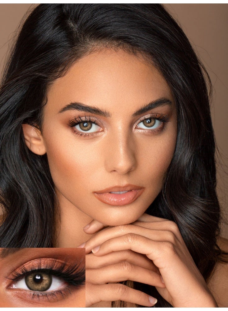 يواي عدسات لاصقة ملونة سنوية بنية طبيعية - عدسات تجميلية للجنسين - عدسات موضة طبيعية - عدسات ناعمة محتوى الرطوبة 42% - Image 1