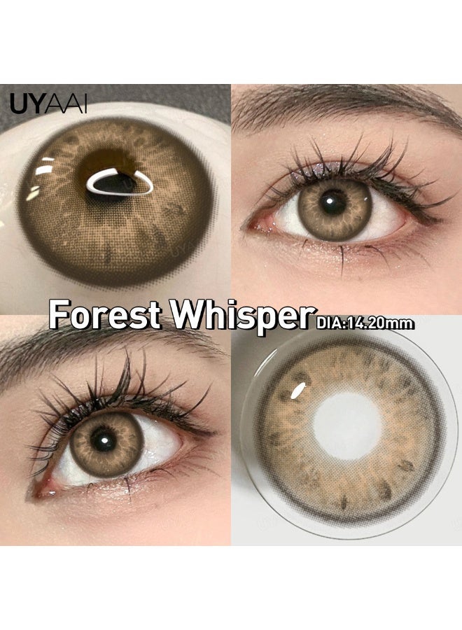 يواي عدسات لاصقة ملونة سنوية بنية طبيعية - عدسات تجميلية للجنسين - عدسات موضة طبيعية - عدسات ناعمة محتوى الرطوبة 42% - Image 3