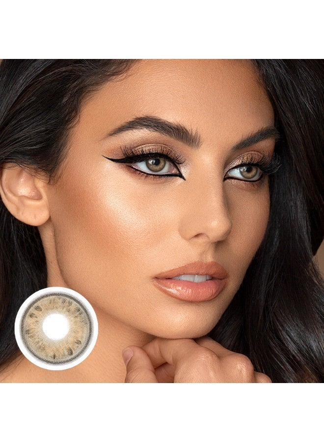 يواي عدسات لاصقة ملونة سنوية بنية طبيعية - عدسات تجميلية للجنسين - عدسات موضة طبيعية - عدسات ناعمة محتوى الرطوبة 42% - Image 4