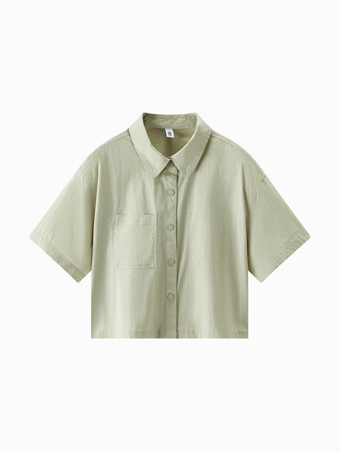 سيمير قميص بأكمام قصيرة وبنمط لون موحد للنساء - Image 1