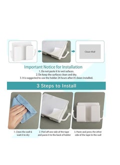 DIGI CORE 4 Pcs Wall Mount Phone Holder Phone Stand With Data Cable Receiving Hole Multi Purpose Phone Charging Dock with Adhesive Phone Holder For Shower Charging Compatible With iPhone and Android (White)  - Image 4