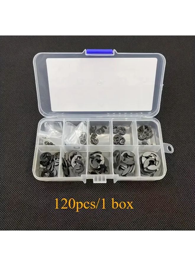 120pcs E Type Washer Combination Set Bearing Retainer For Shaft Fasteners - Image 1