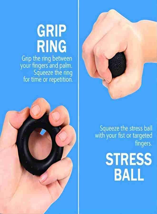 Generic 𝐒𝐭𝐫𝐞𝐧𝐠𝐭𝐡𝐞𝐧𝐢𝐧𝐠 𝐚𝐫𝐦 𝐬𝐭𝐫𝐞𝐧𝐠𝐭𝐡 5 Pack Hand Strengthening Trainer Grip Set Adjustable Resistance Finger Stretcher  - Image 4