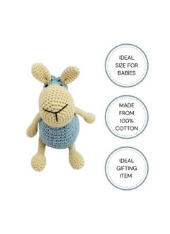 Happy Threads Happy Threads | Blue Sheep, Handmade Crochet Sheep,19 cms,Super Cute Stuffed Soft Toy for Girls & Boys,Best for All Ages, eco-Friendly Decor & Gifting Item  - Image 4