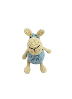 Happy Threads Happy Threads | Blue Sheep, Handmade Crochet Sheep,19 cms,Super Cute Stuffed Soft Toy for Girls & Boys,Best for All Ages, eco-Friendly Decor & Gifting Item  - Image 1