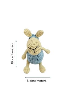 Happy Threads Happy Threads | Blue Sheep, Handmade Crochet Sheep,19 cms,Super Cute Stuffed Soft Toy for Girls & Boys,Best for All Ages, eco-Friendly Decor & Gifting Item  - Image 2