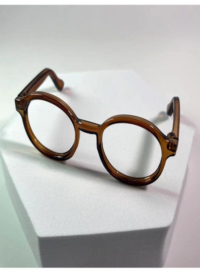 Jojedomo Used for Labubu Glasses Stuff Set,Compatible with Labubu Accessories for 17cm Doll (Dark Brown Framed Glasses, M) - Image 5