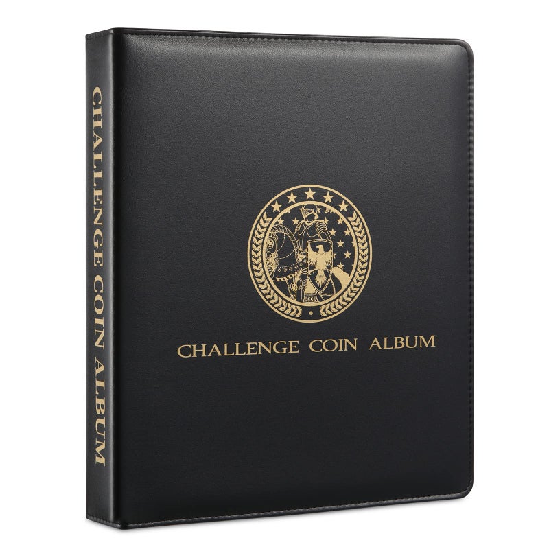 MUDOR Challenge Coin Collection Holder Album for Collectors Military Challenge Coin Collection Book Challenge Coin Display Holds 114 Coins Medallions Badges Tokens Casino Chips - Image 2
