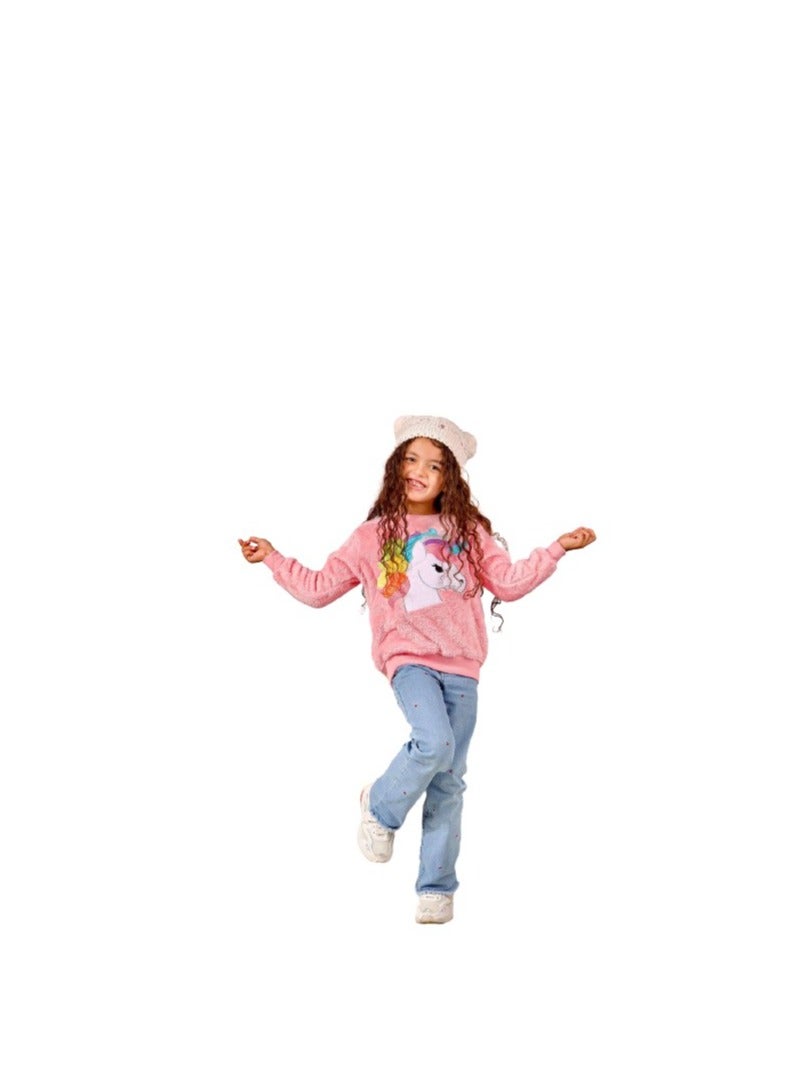 Girls pink sweatshirt  - Image 1