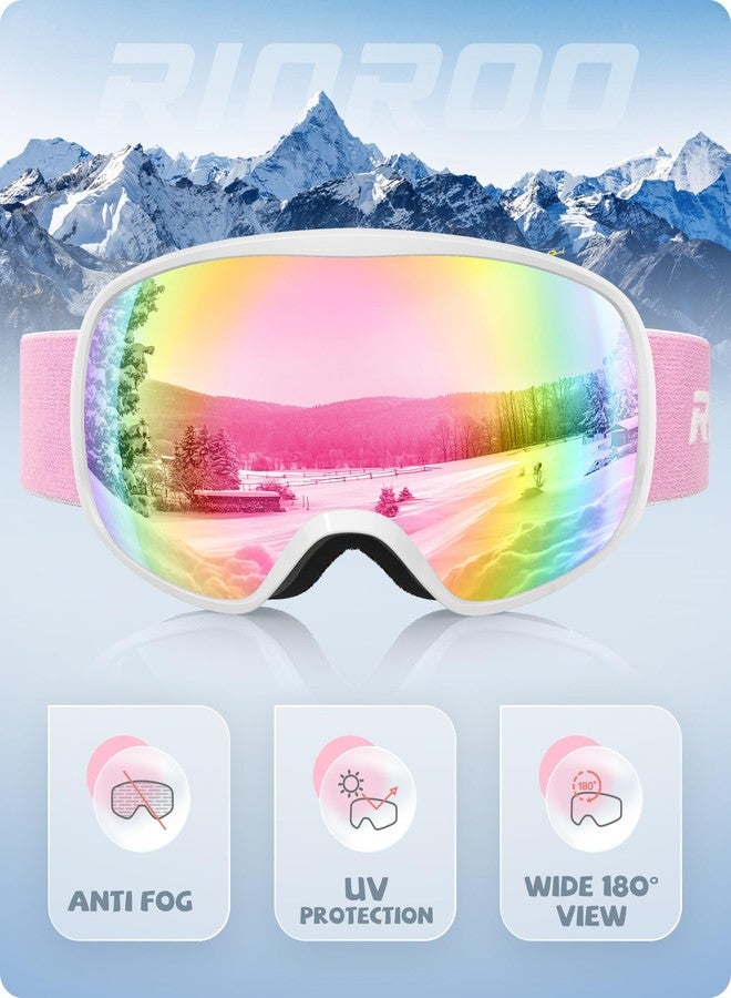 RIOROO Kids Ski Goggles, Toddler Snowboard Goggles for Boys Girls Aged 3-14, 100% UV Protection OTG Ski Goggles - Image 3