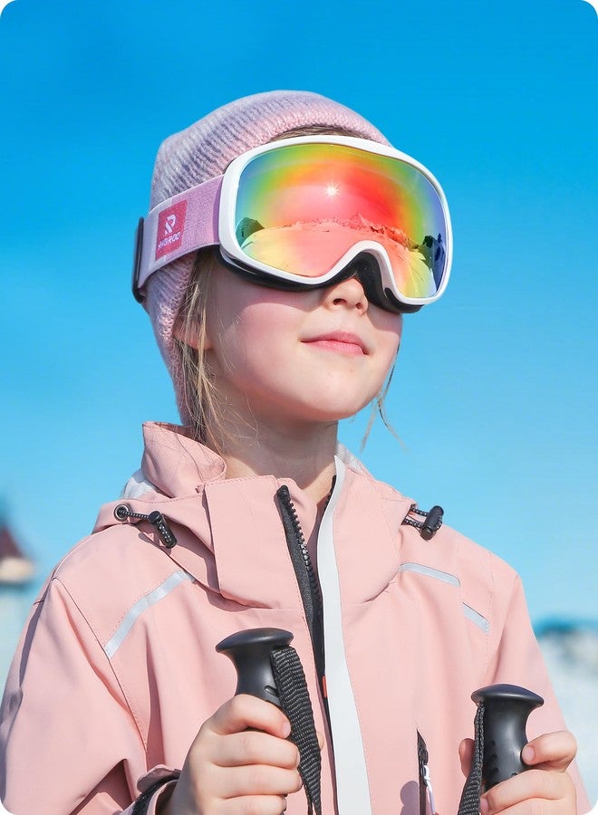 RIOROO Kids Ski Goggles, Toddler Snowboard Goggles for Boys Girls Aged 3-14, 100% UV Protection OTG Ski Goggles - Image 2