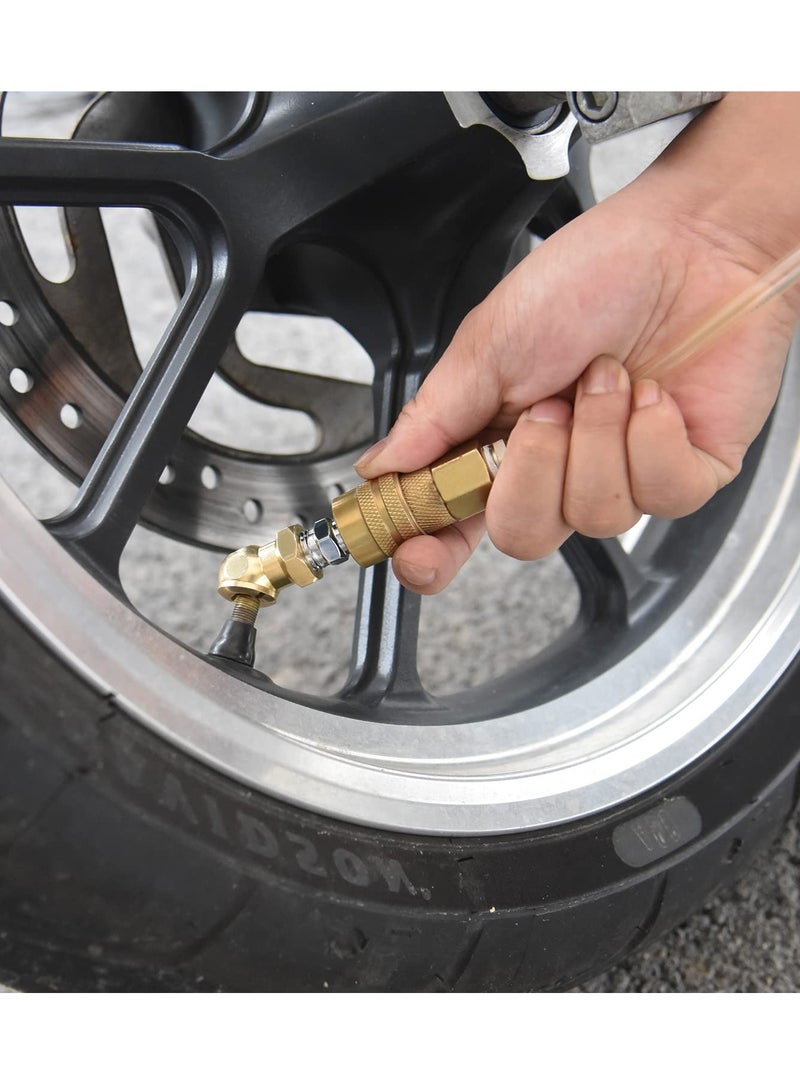 KASTWAVE 2 Pack Ball Foot Air Chuck with Clip, 1/4'' FNPT Closed Flow Air Chuck Made of Brass for Inflator Gauge Compressor Accessories, with Tape for Inflator Gauge Compressor Accessories - Image 5