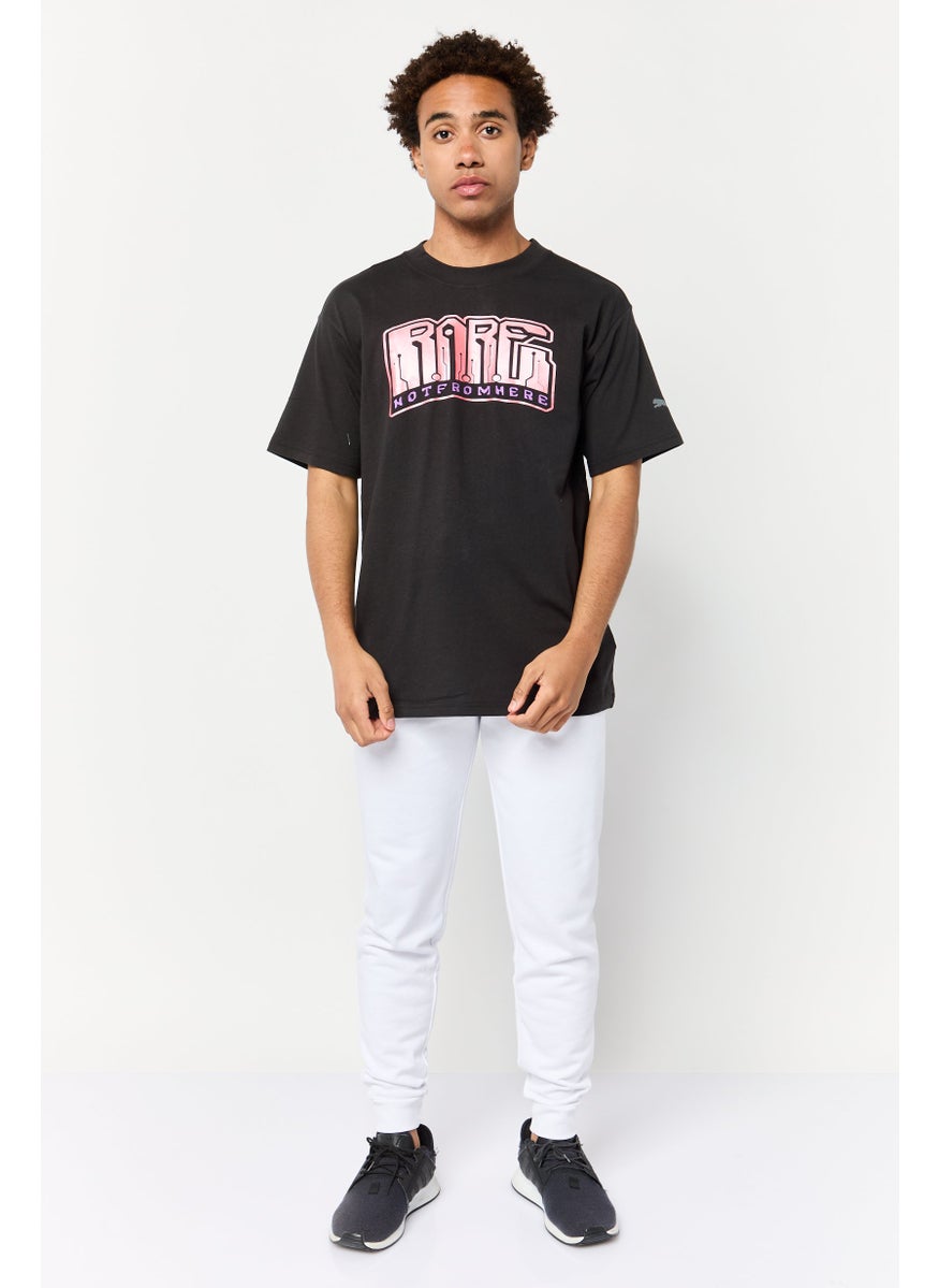 PUMA Puma x Melo Iridescent Men Sportswear Fit Short Sleeves Basketball T-Shirt, Black  - Image 2