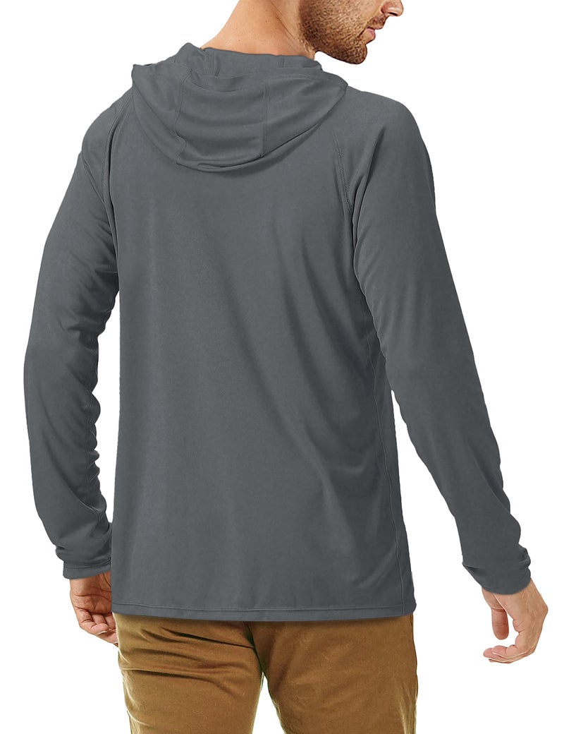 Roadbox Men's UPF 50+ Sun Protection Long Sleeve Hoodie Shirt Outdoor UV Fishing Shirts for Workout, Running, Fishing, Hiking - Image 2