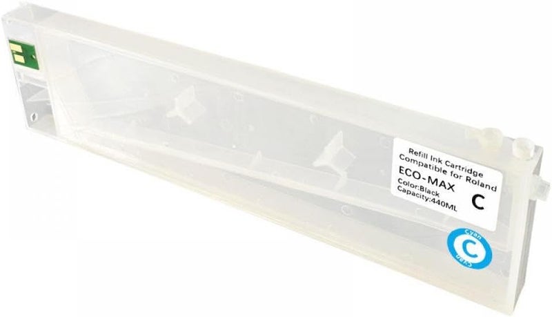 440ML Refillable Ink Cartridge Compatible with Roland RS-640 RS-540 XC-540 VS-640 VS-540 420 VS-300 Printers ECO-SOL MAX MAX2 MAX3 Ink Supply(MAX2-C)