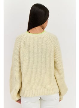 Levi's Women Crew Neck Knitted Sweater, Beige  - Image 4