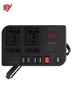 بي واي جي دي 300W Car Power Heldter DC 12V/24V إلى 220V AC مع 4 منافذ USB شحن سريع مع مآخذين عالميين مع عاكس شاشة LED متعدد الوظائف  - Image 3