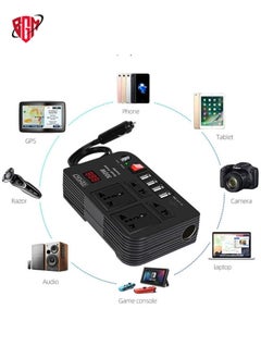 بي واي جي دي 300W Car Power Heldter DC 12V/24V إلى 220V AC مع 4 منافذ USB شحن سريع مع مآخذين عالميين مع عاكس شاشة LED متعدد الوظائف  - Image 2