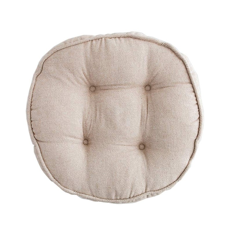 vctops Soft Chair Pads 18 inch Diameter Super Comfy Thicken Solid Color Round Seat Cushion for Kitchen Dining Room Office Chairs (Beige,18" x 18") - Image 1