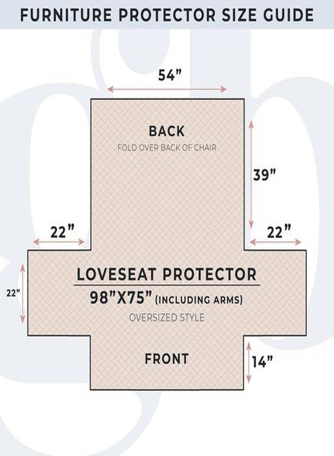 جريت باي هوم واقي أثاث قابل للعكس بنقشة زهور مرقعة من جريت باي هوم، ذو حواف مزخرفة، مقاوم للبقع، من مجموعة ماريبيل (أريكة صغيرة، لون رمادي داكن/أزرق) - Image 3