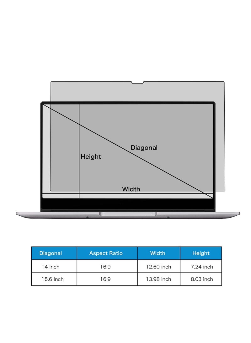 Excefore - 14 inch Laptop Privacy Screen Filter, Anti Glare Scratch Proof Screen Protector Privacy Filter for 14 inch Diagonal 16:9 Aspect Ratio Widescreen Laptop - Image 1